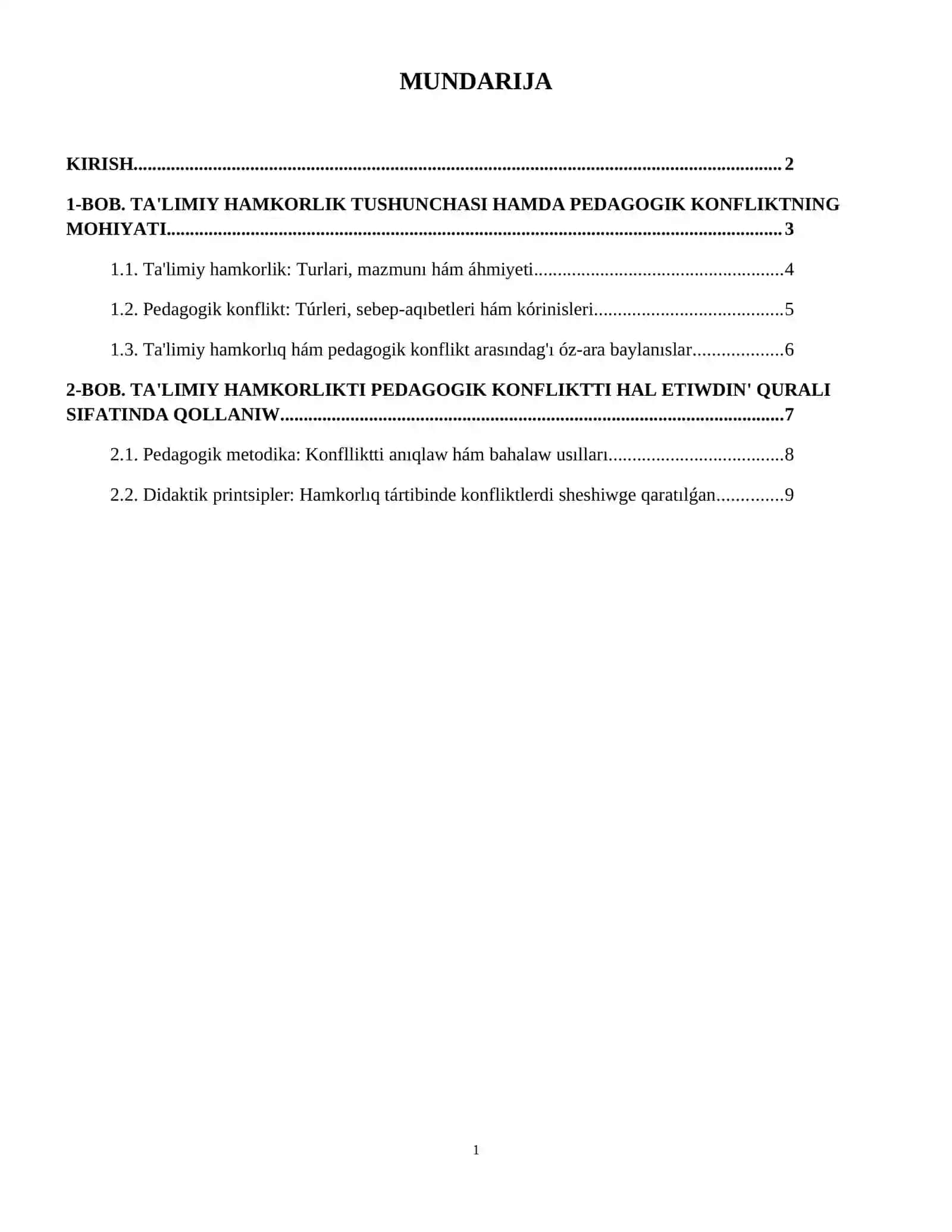 Ta’limiy hamkorlik pedagogik konfliktni hal etishning samarali shakli. 2