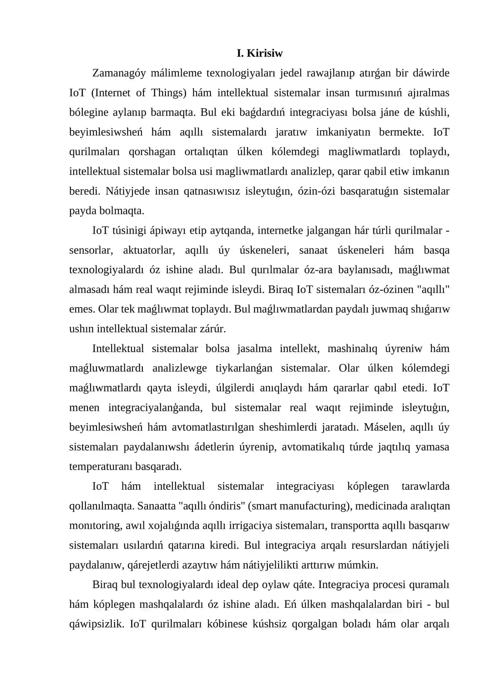 IoT (Internet of Things) hám intellektual sistemalar 2