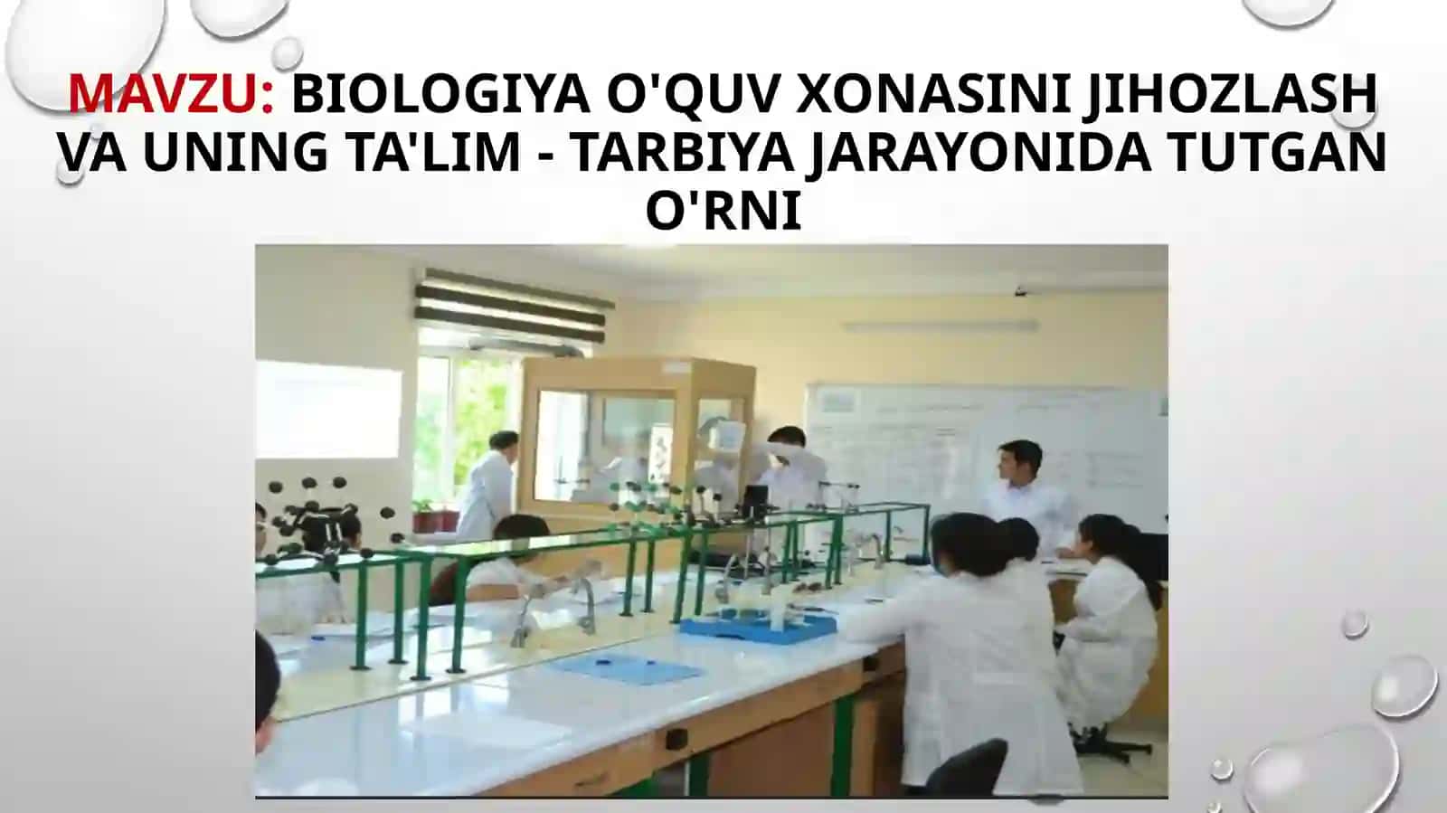Biologiya o'quv xonasini jihozlash va uning ta'lim - tarbiya jarayonida tutgan o'rni 2