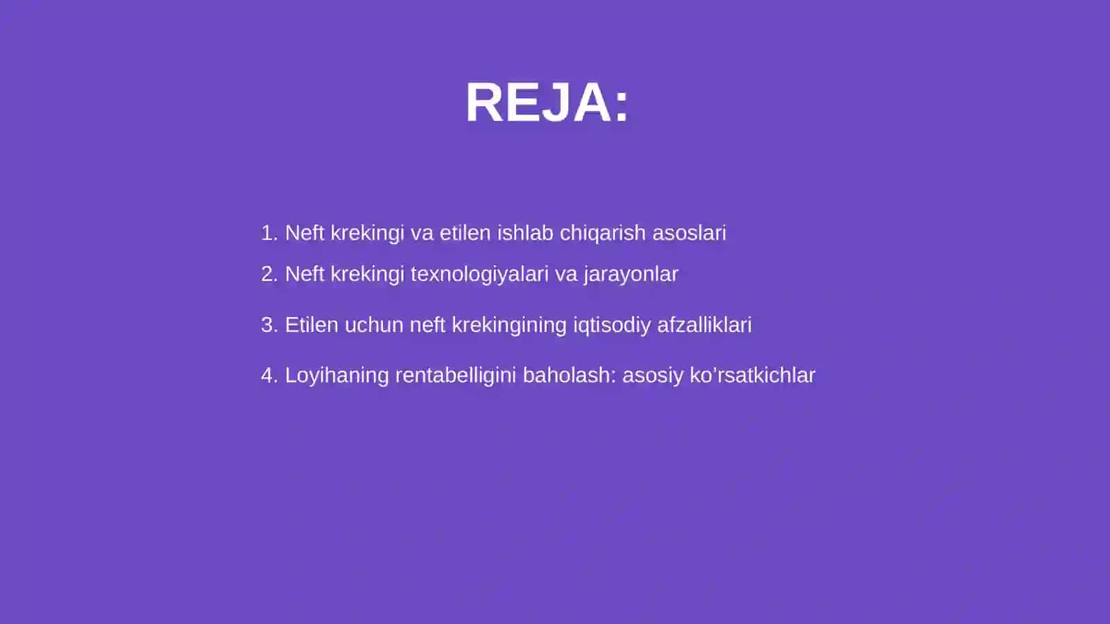 Neft krekingi va etilen ishlab chiqarish asoslari 2