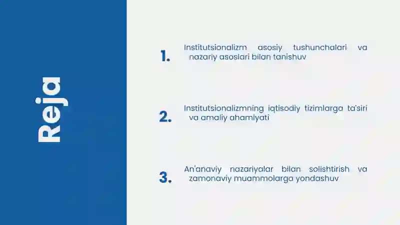 Institutsionalizm Asoslari 2