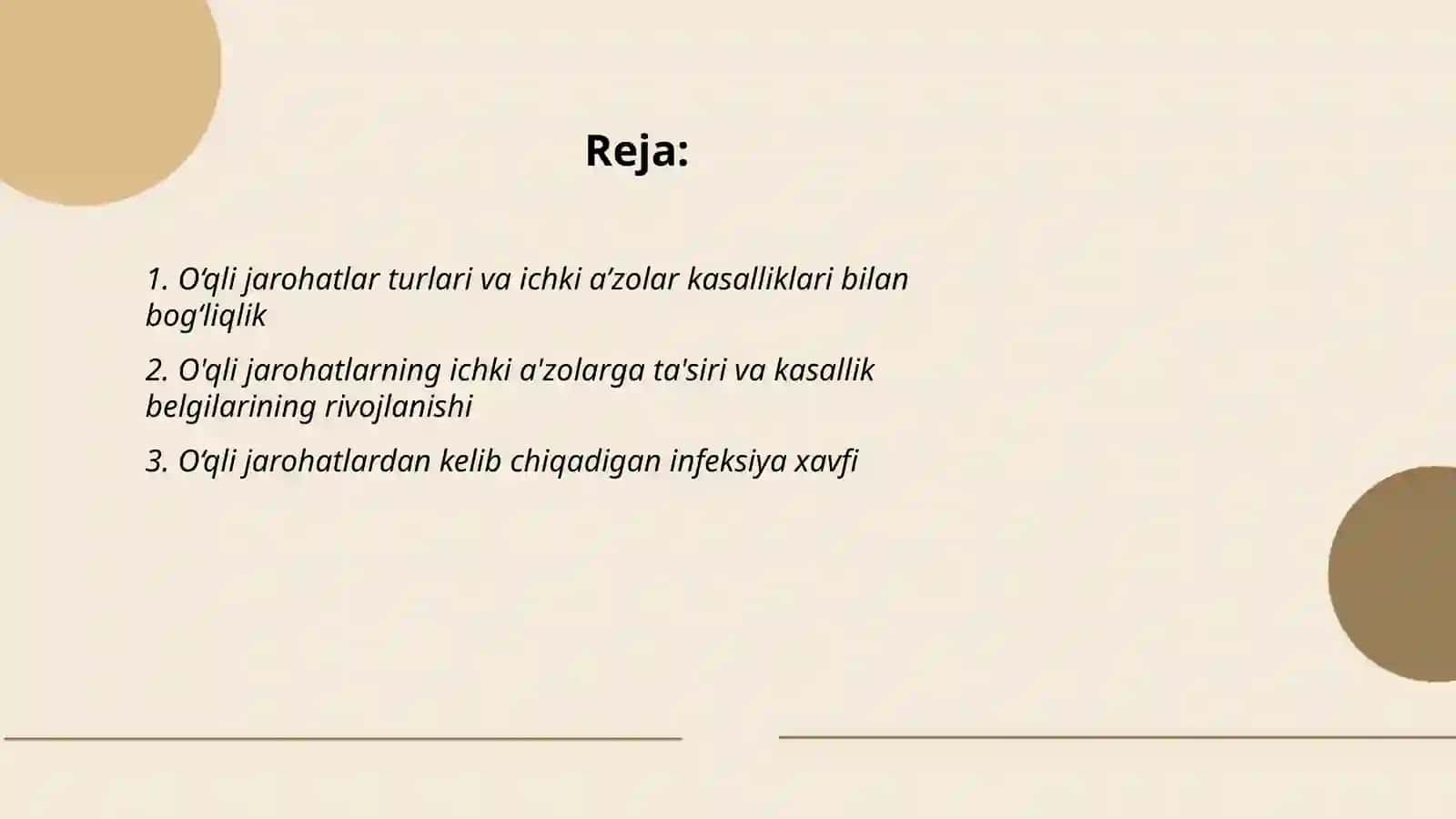 O‘qli jarohatlar turlari va ichki a’zolar kasalliklari bilan bog‘liqlik 2