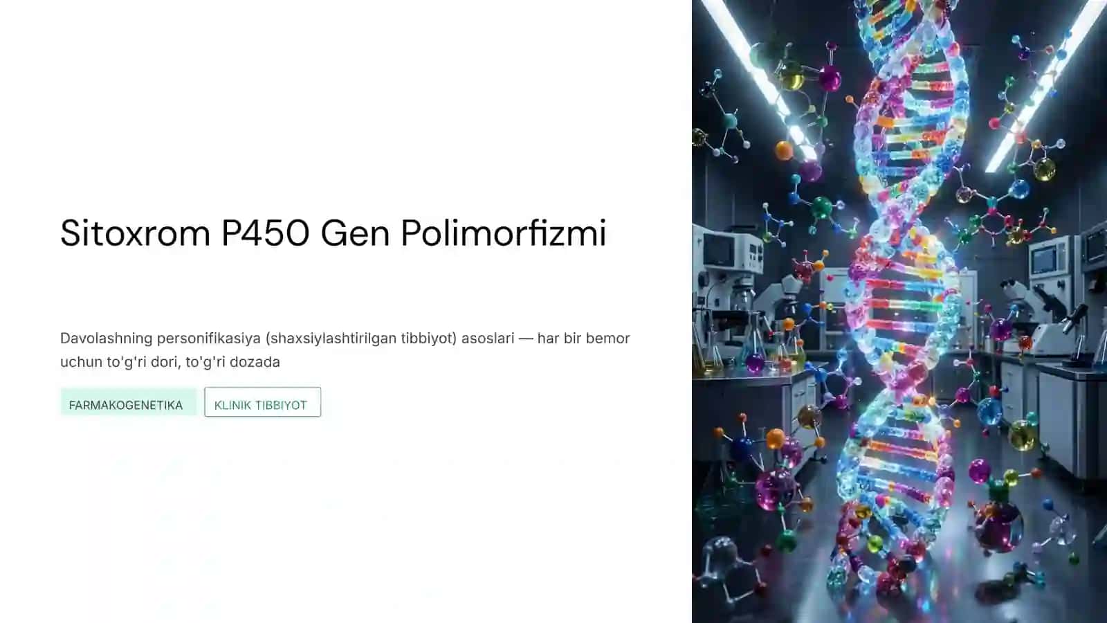 Sitoxrom P450 genipolimorfizmi, davolashning personifikasiya asoslari 2