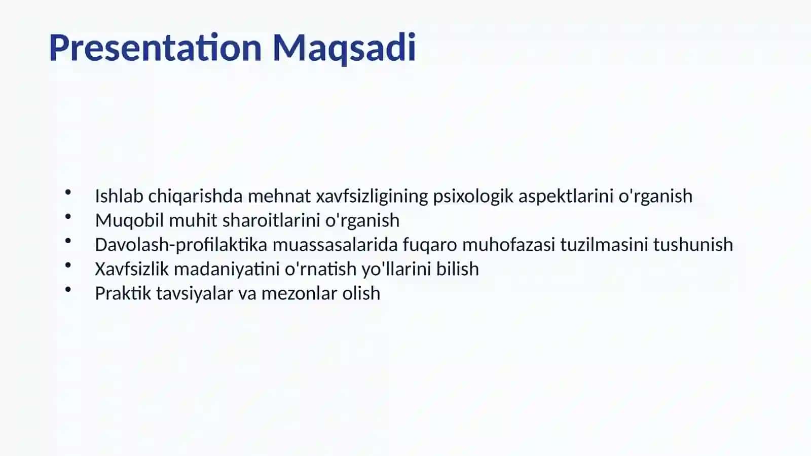 Ishlab chiqarishda Mehnat Xavfsizligi 2