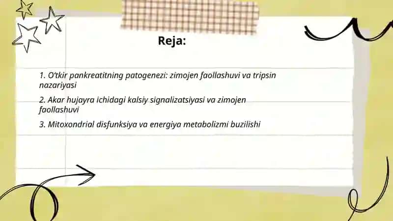 Oʻtkir Pankreatit Kelib Chiqishi va Davolashning Biokimyoviy Asoslari 2