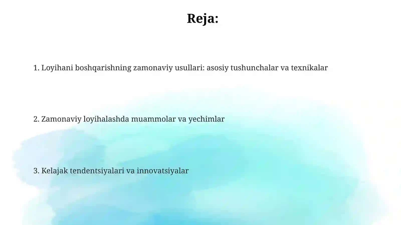 Zamonaviy loyiha boshqaruvi metodologiyalari 2