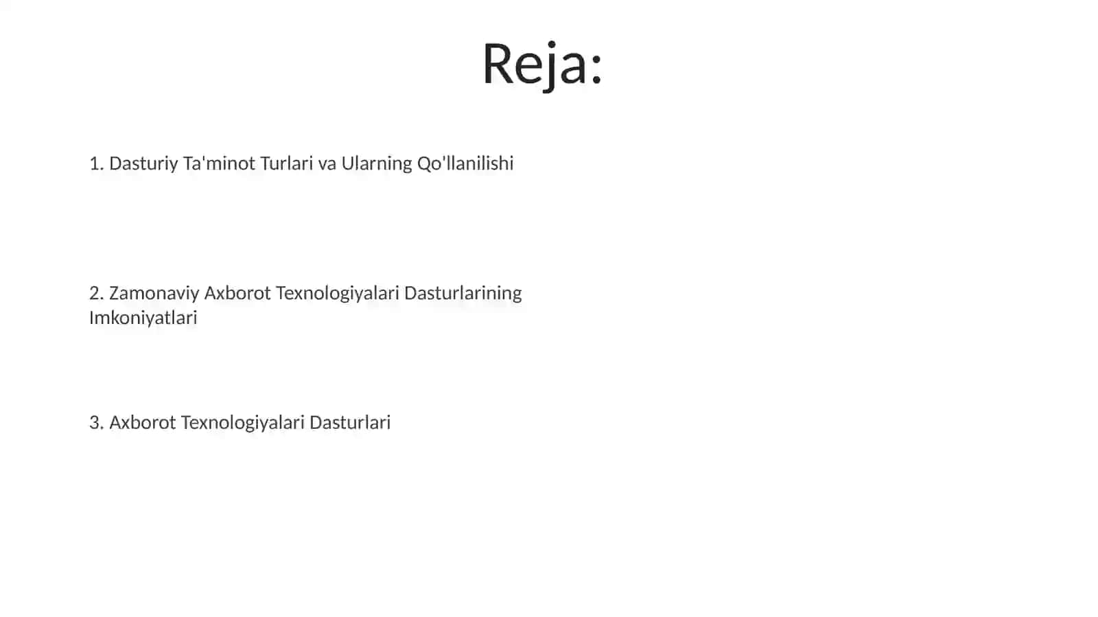 Axborot texnologiyalarining dasturiy taʼminoti 2