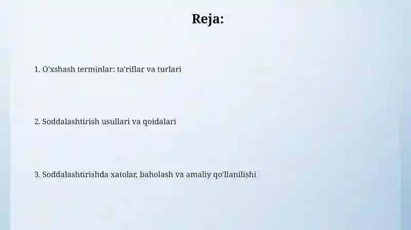 O'xshash terminlar: ta'riflar va turlari 2
