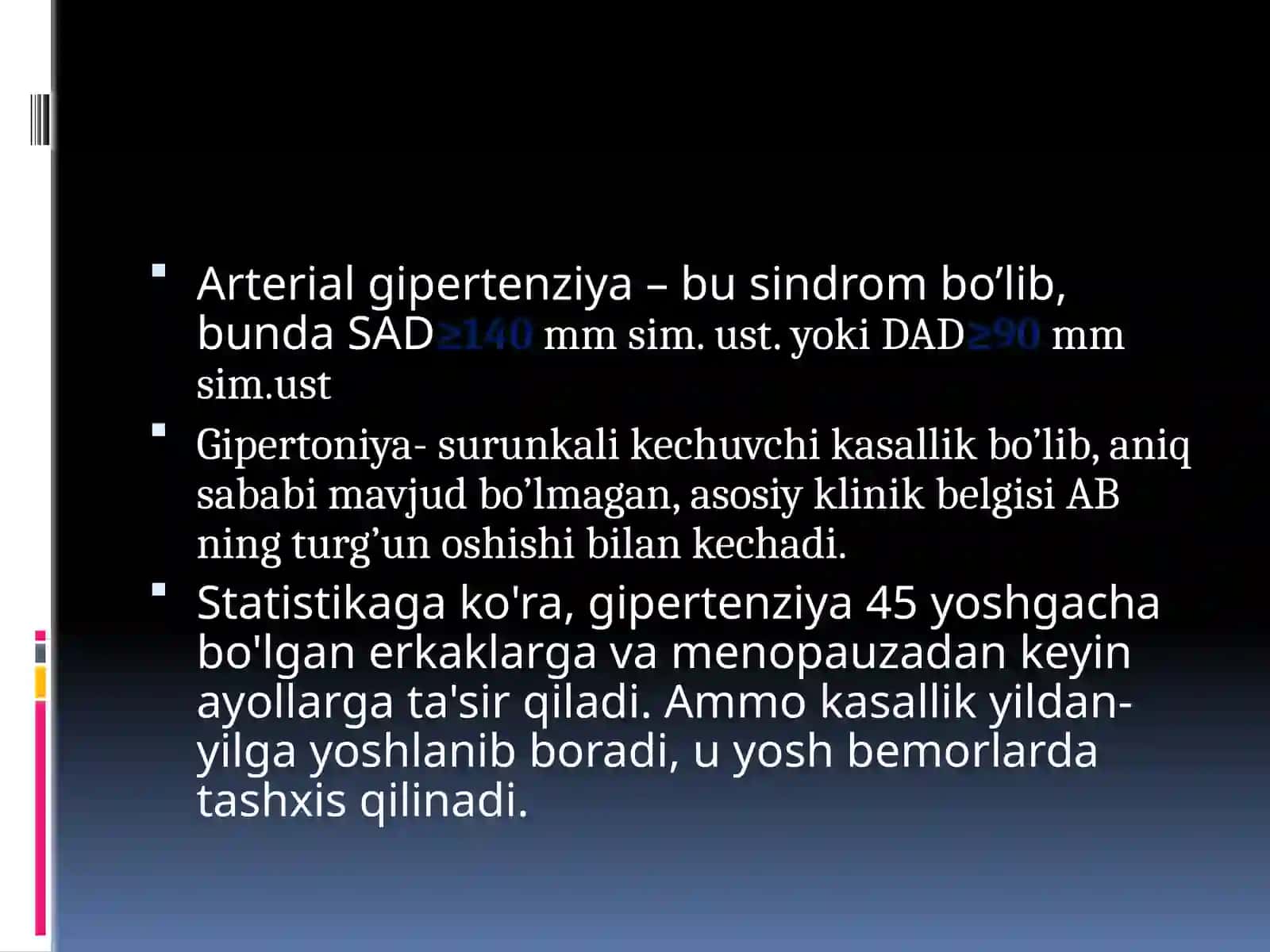 Gipertenziya va uning asoratlari bilan og’rigan bemorlarni parvarish qilish 2