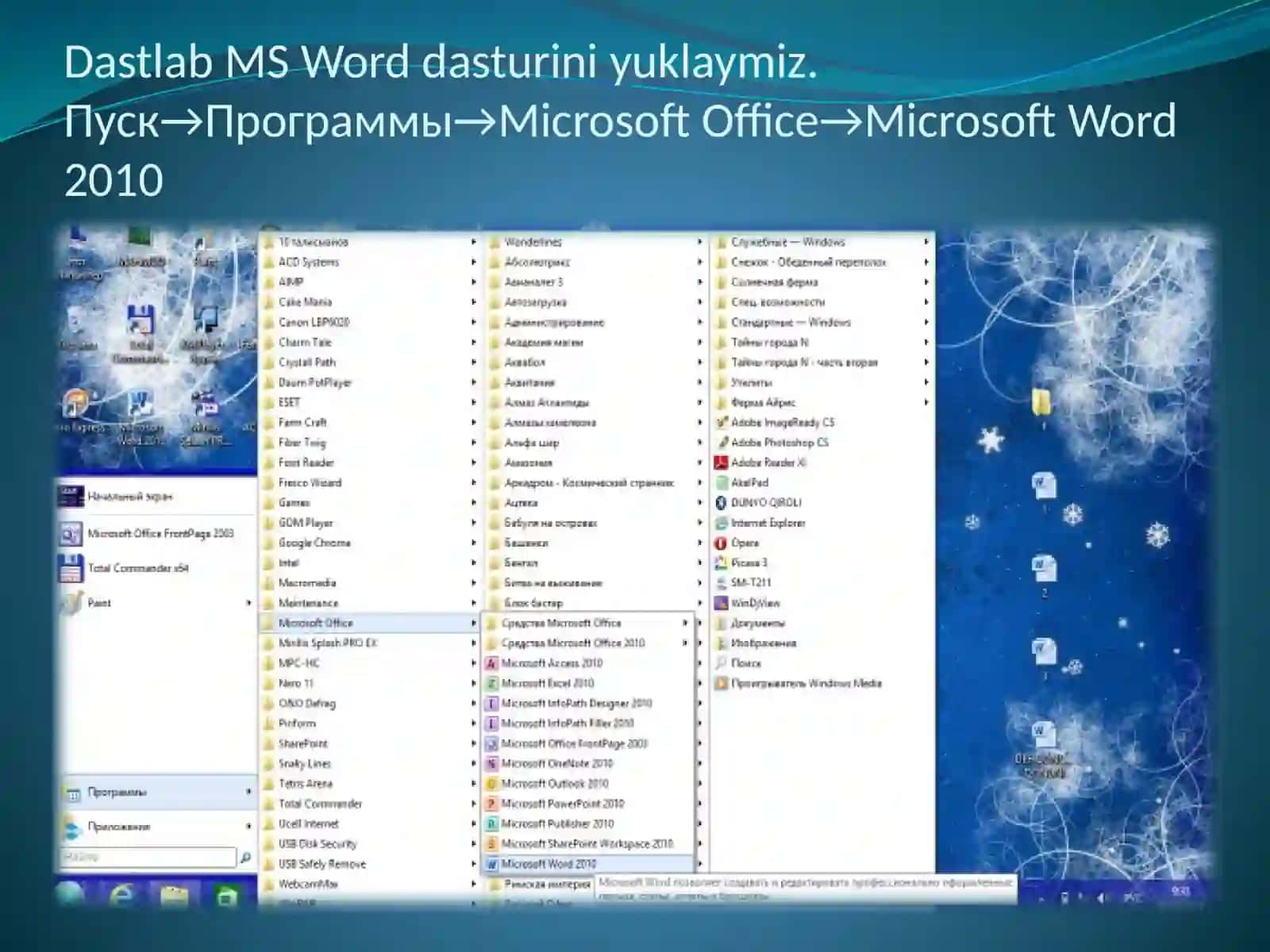 Formatlash uskunalari paneli 2