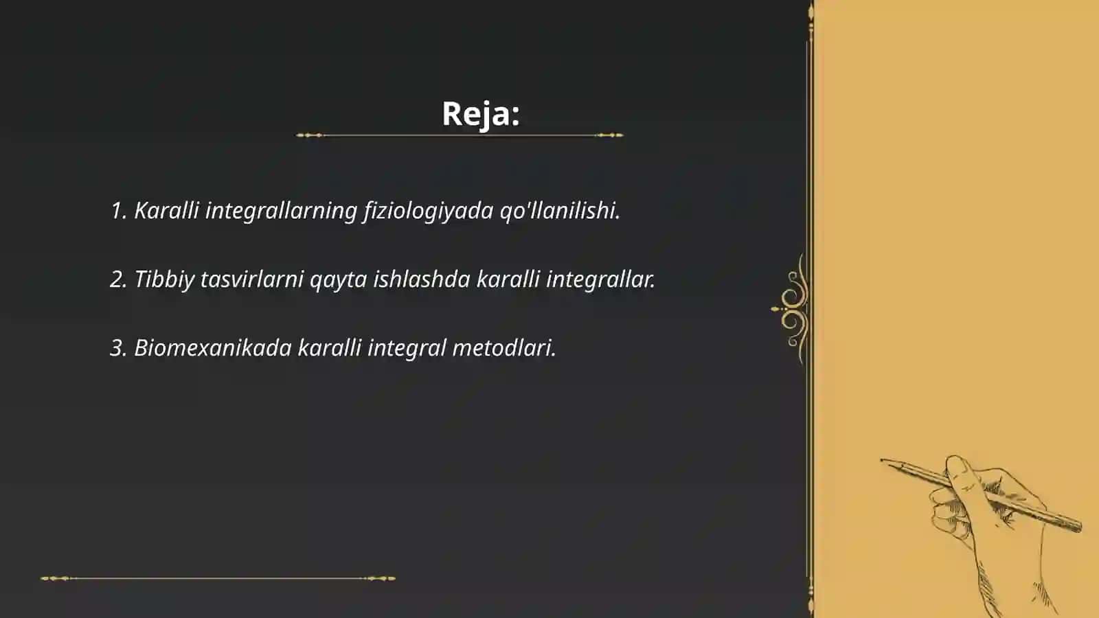 Karalli integrallar biologiya va meditsinada tatbiqlari 2