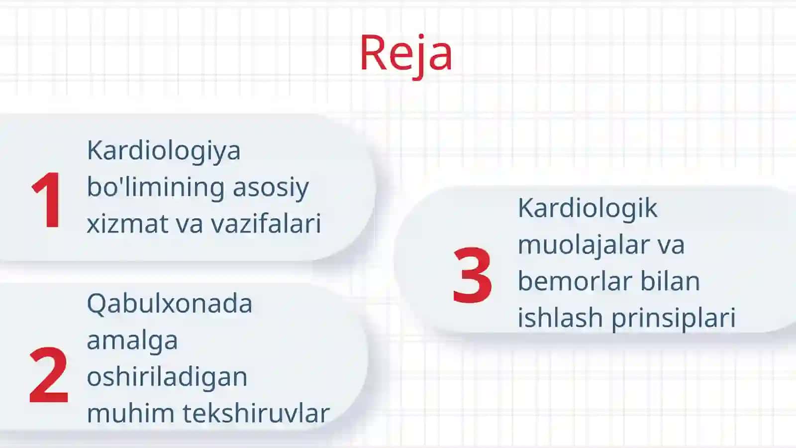 Kardiologiya bo'limining umumiy qabulxonasi haqida 2
