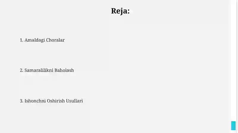 Ishonchlilikni oshirish usullarini tahlil qilishi va qoʻllaniladigan tadbirlar 2