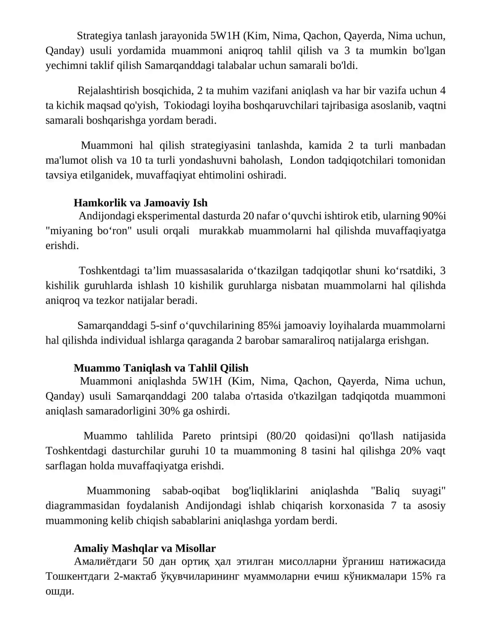 Muammo yechish 2