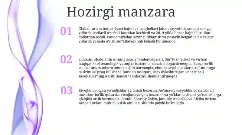 Global turizm industriyasi hajmi va istiqbollari 2