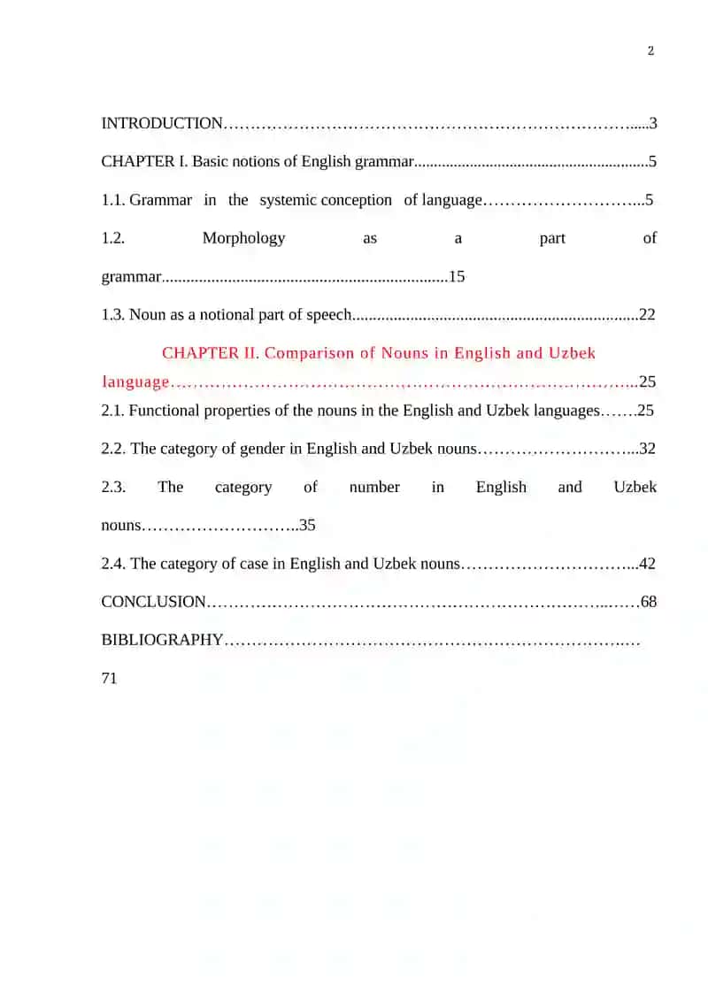 Comparison of Nouns in English and Uzbek languages 2