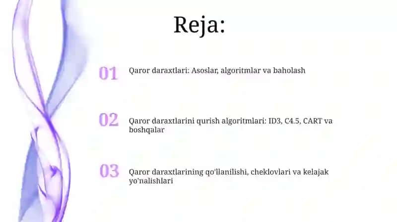 Qarorlar daraxti va uni qurish algoritmlari 2