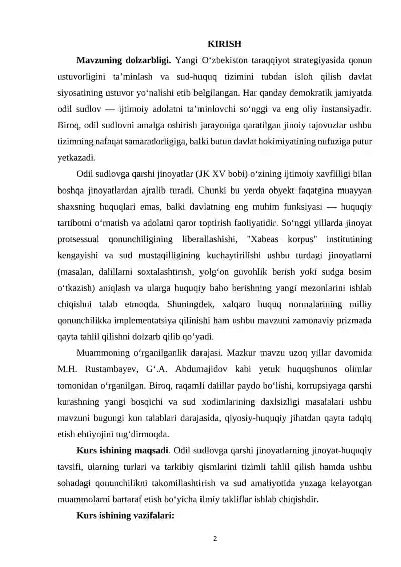ODIL SUDLOVGA QARSHI JINOYATLAR JINOIY HUQUQIY TAHLILI 2
