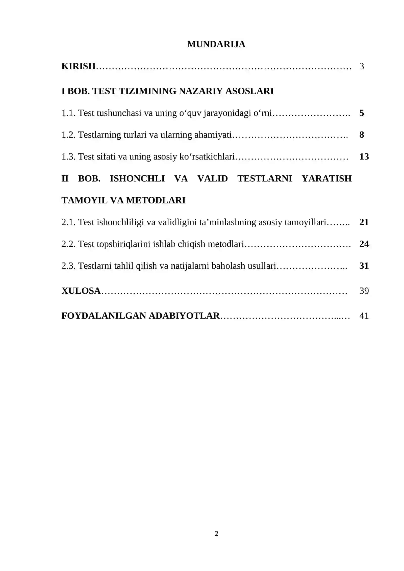 Ishonchli validli testlarni yaratish tamoyil va metodlari 2
