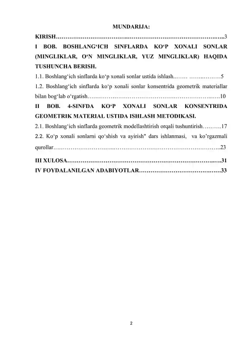 KOʻP XONALI SONLAR KONSENTRIDA GEOMETRIK MATERIAL USTIDA ISHLASH METODIKASI 2