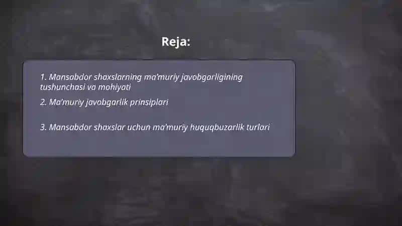 Mansabdor shaxslarning maʼmuriy javobgarligi 2