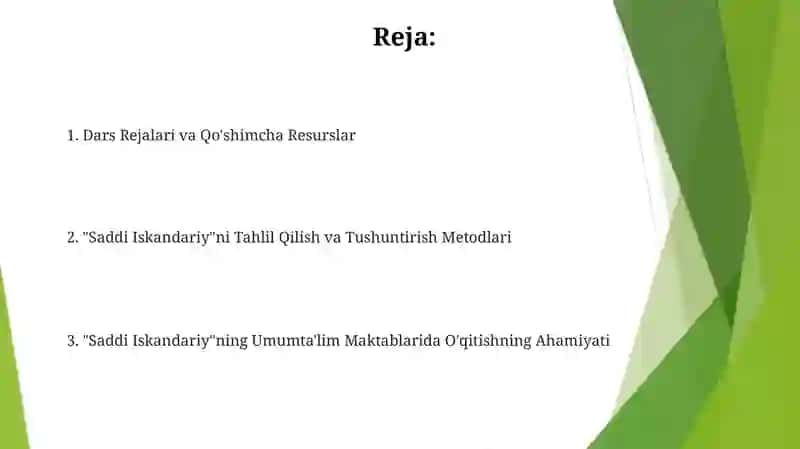"Saddi Iskandariy" dostonini sharhlab o‘rgatish 2