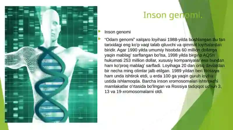 Inson genomi,genomika va genom tibbiyotini istiqbollari 2