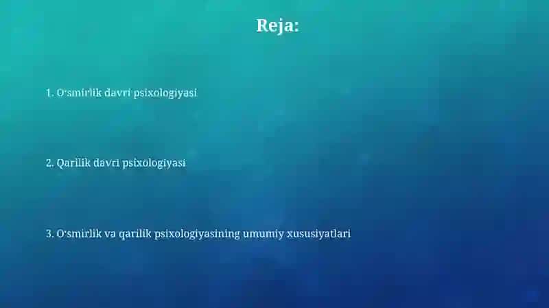 Yetuklik davri va gerondonlik psixologiyasi 2