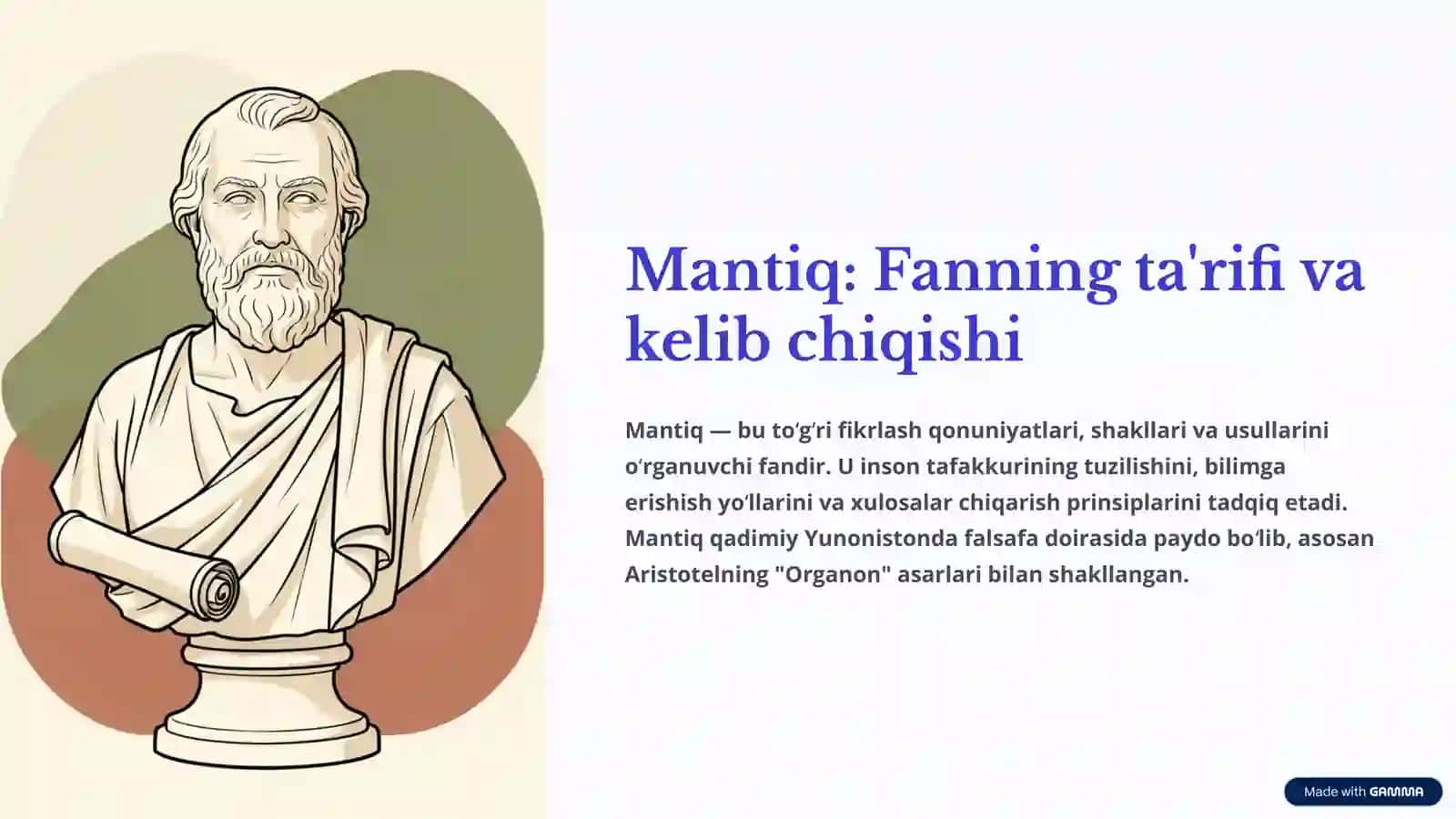 Mantiq fanining predmeti va ahamiyati 2
