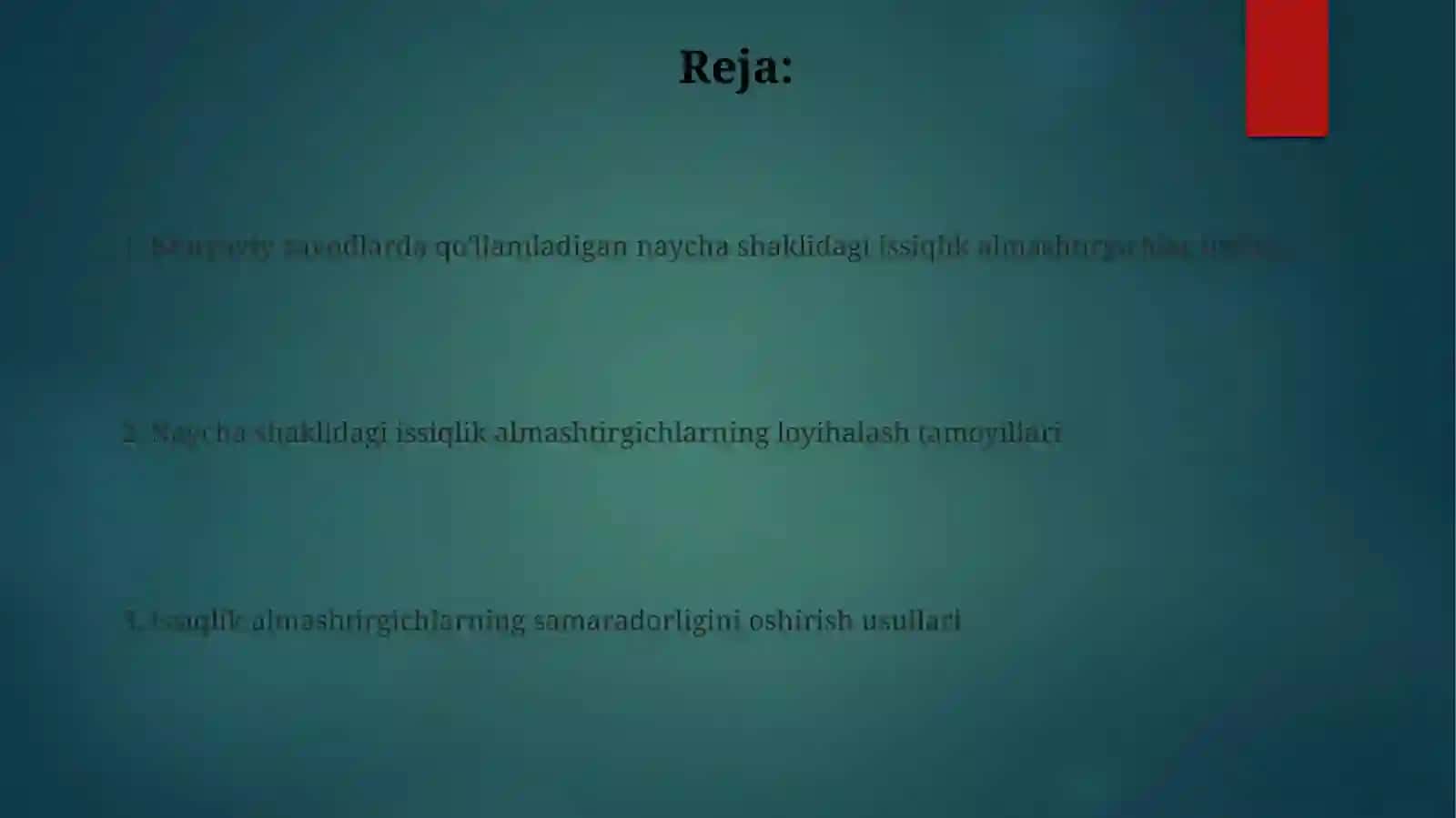 Kimyo korxonalarining trubali issiqlik almashtirgichlarini loyixalash 2