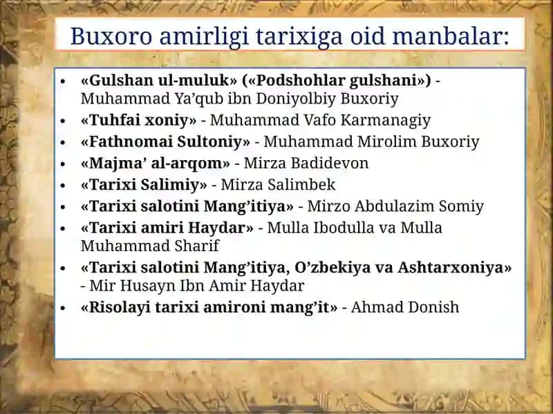 Buxoro amirligining tashkil topishi va siyosiy tarixi 2
