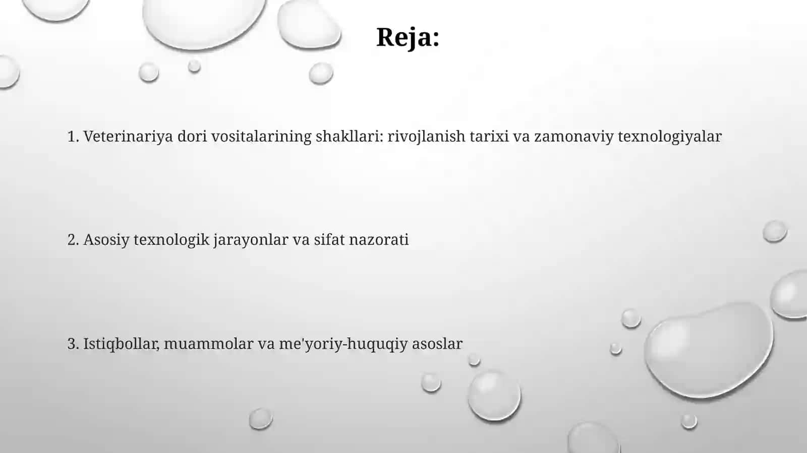 Veterinariya dori shakllarinitayyorlashtexnologiyasi 2