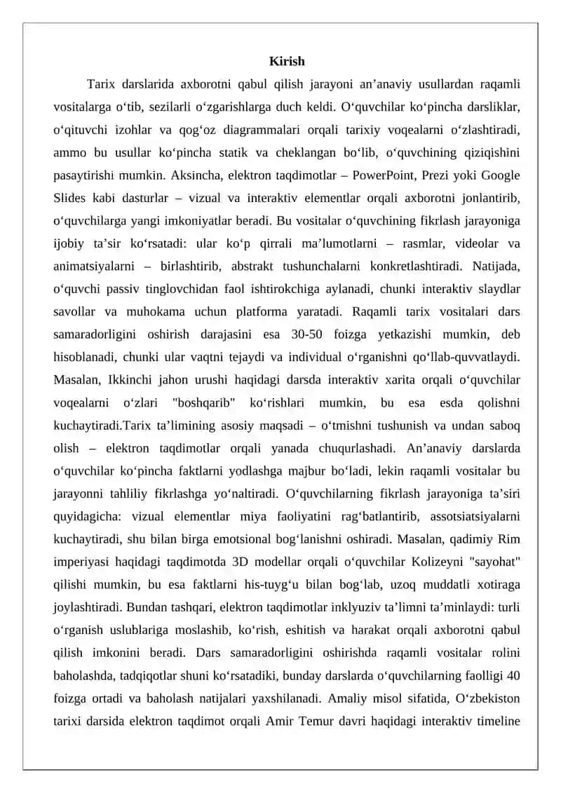 Tarix ta’limida elektron taqdimot ahamiyati 2