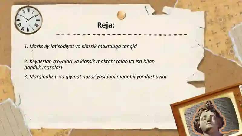 Klassik iqtisodiy maktabga muqobil gʻoyalarning mohiyati 2
