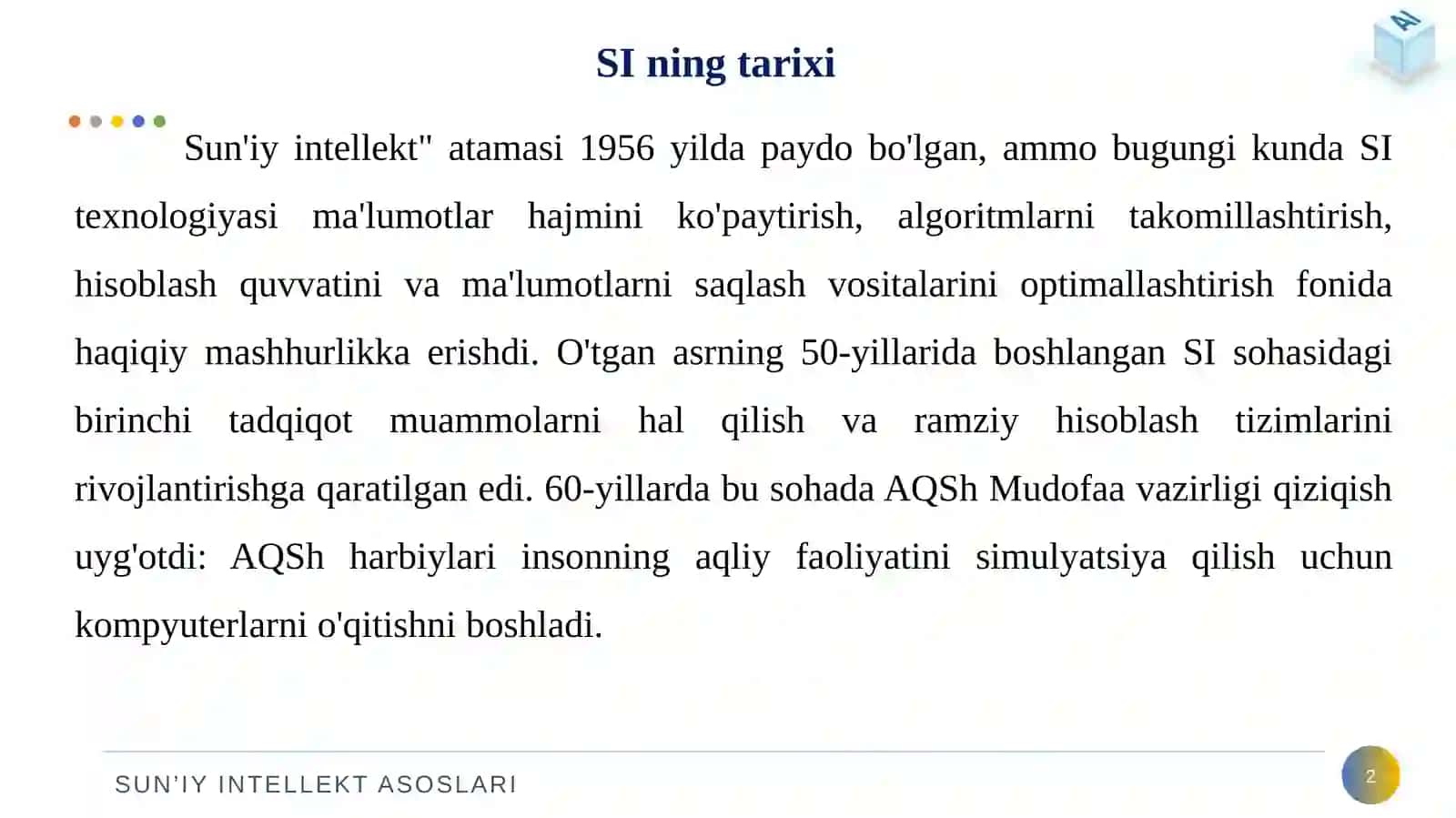 Sun'iy intellekt 2