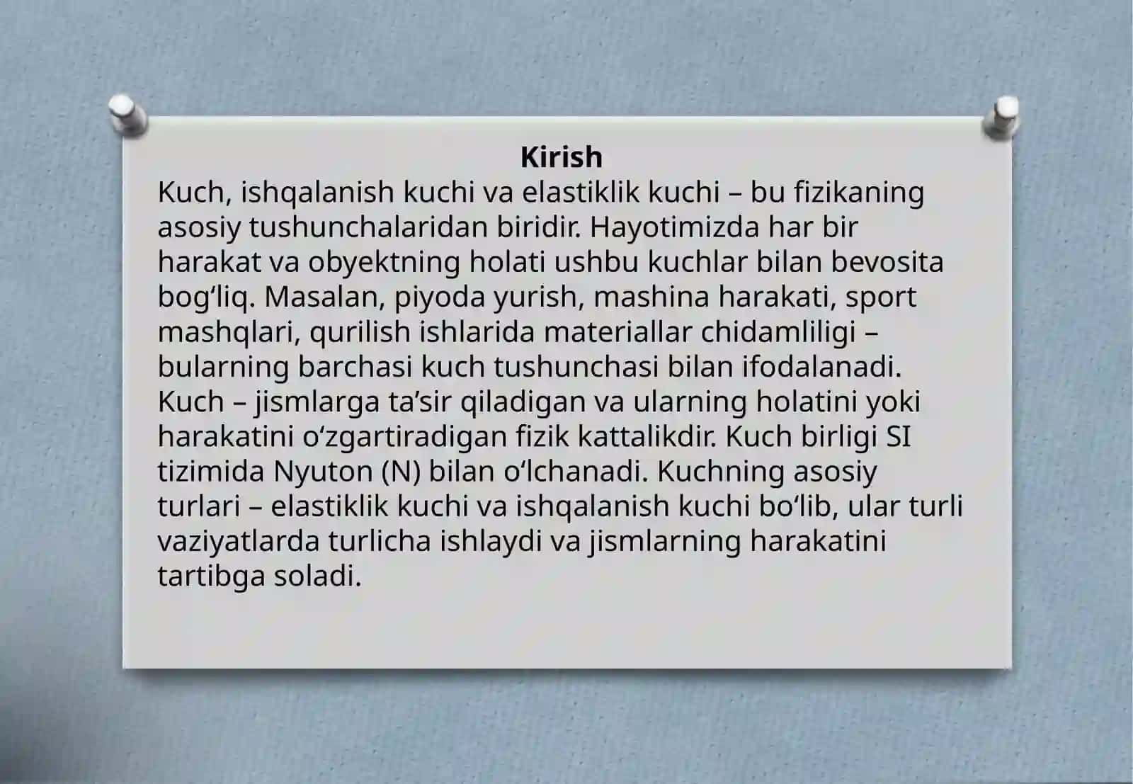 Kuch ishqalanish kuchi  elastilik kuchi 2
