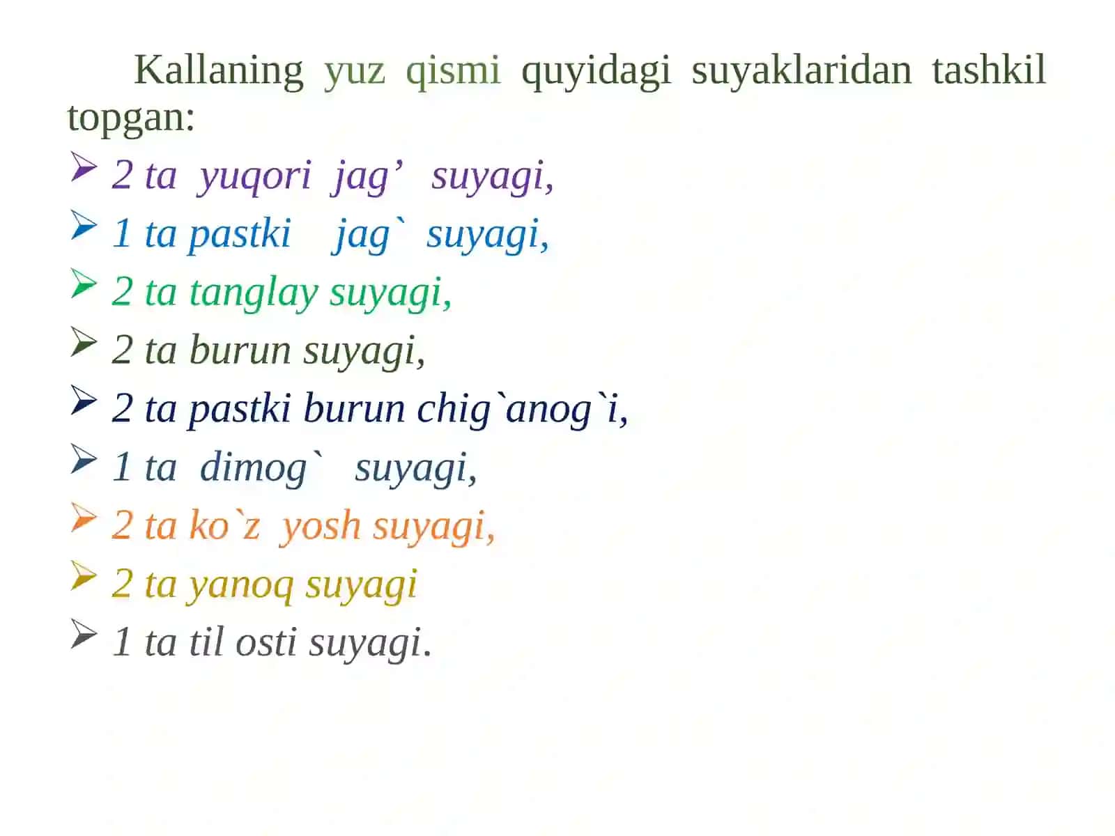 Osteologiya.Boshskeleti.Kallaningyuzqismi suyaklari 2