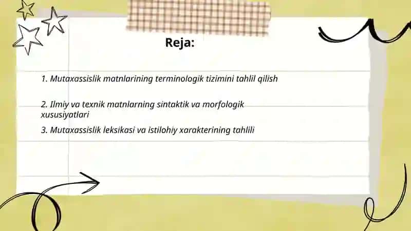 Mutaxassislik matnlarining terminologik tizimini tahlil qilish 2