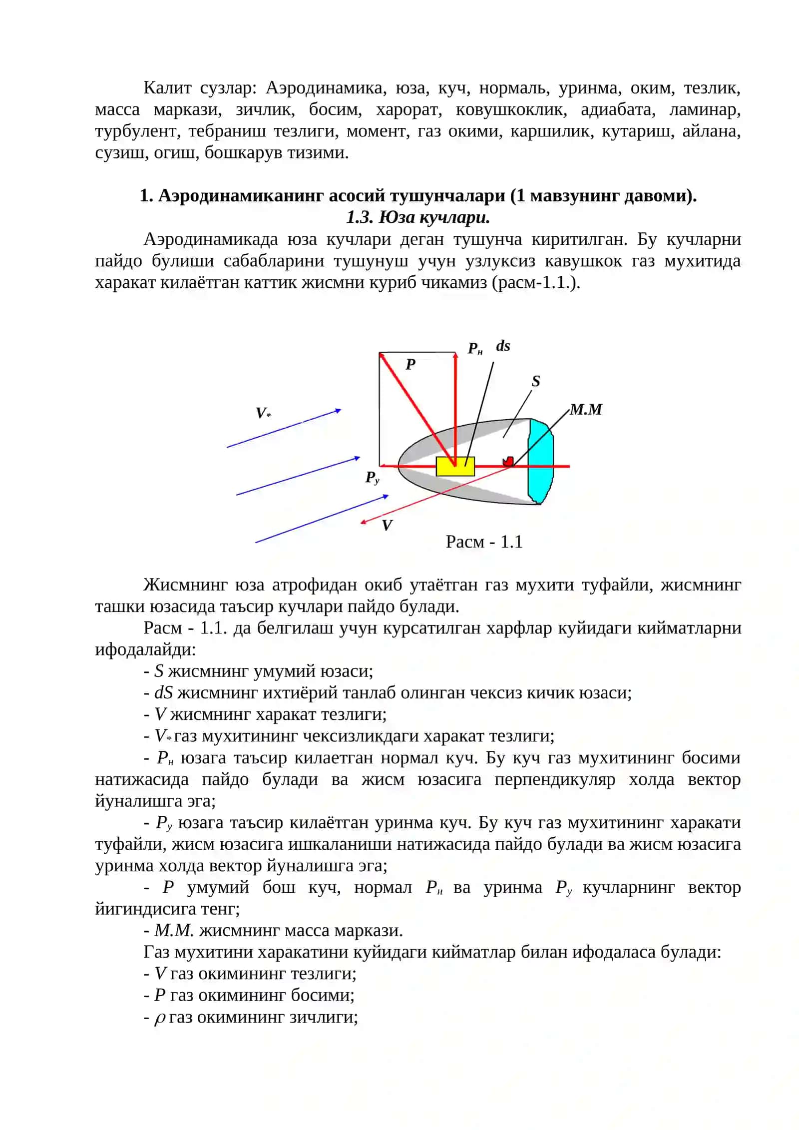 Aerodinamikaning asosiy tushunchalari 2