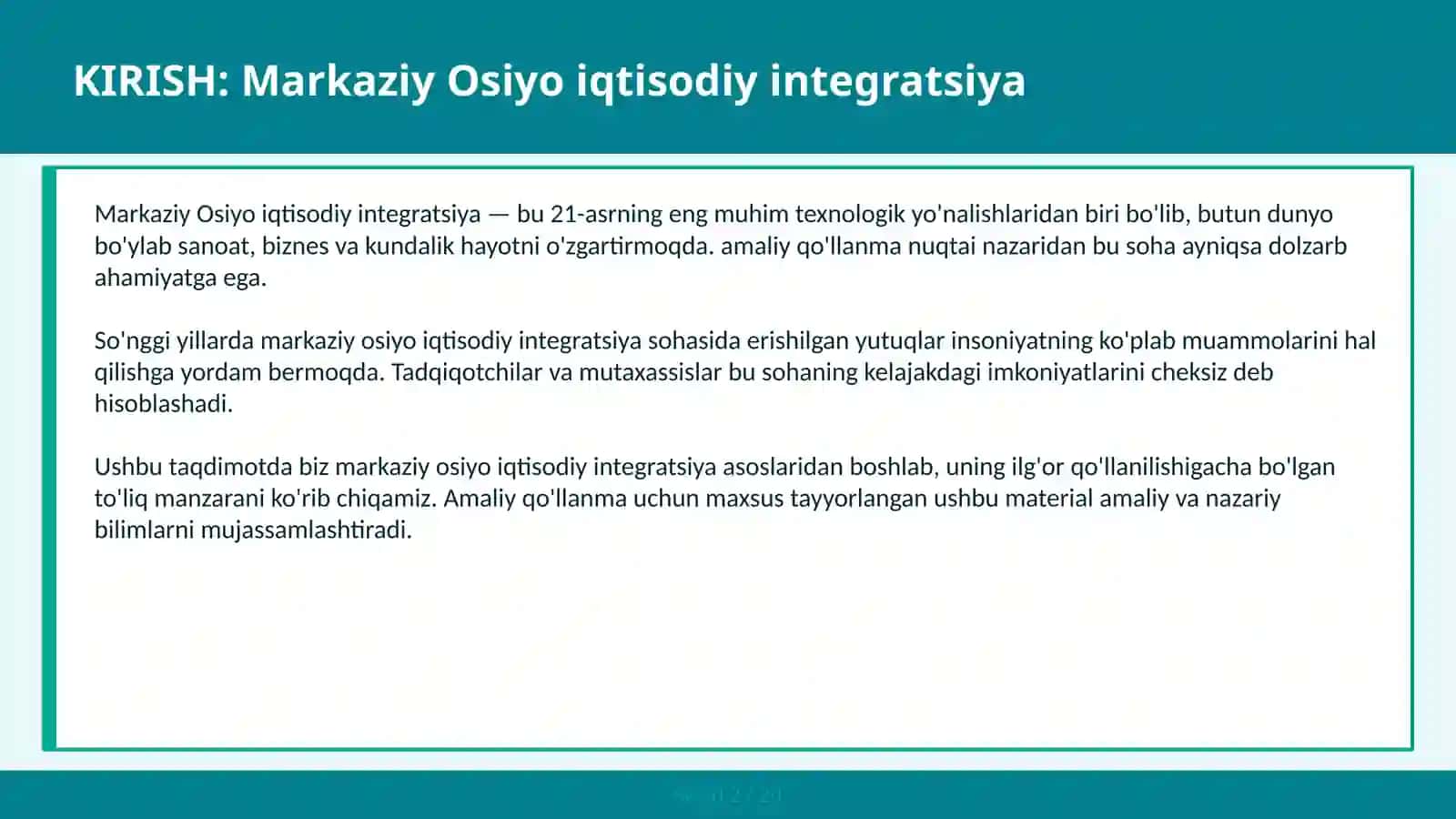 Regional hamkorlik va o'sish — amaliy qo'llanma 2