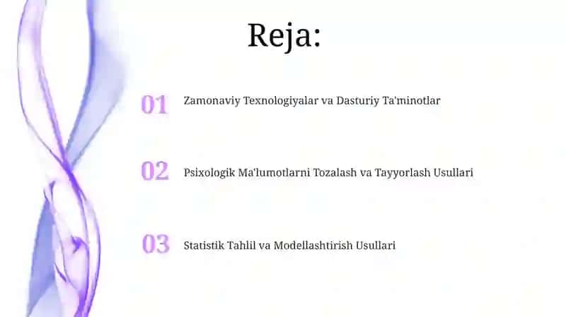 Psixologik maʼlumotlarni qayta ishlash metodlari va texnologiyalari 2