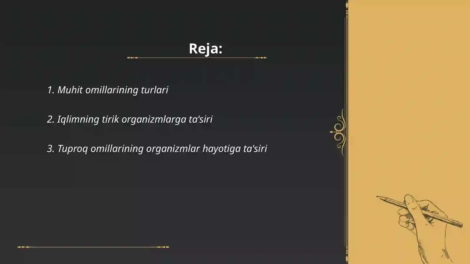 Muhit omillari va ularning tirik organizmlarga ta’siri 2
