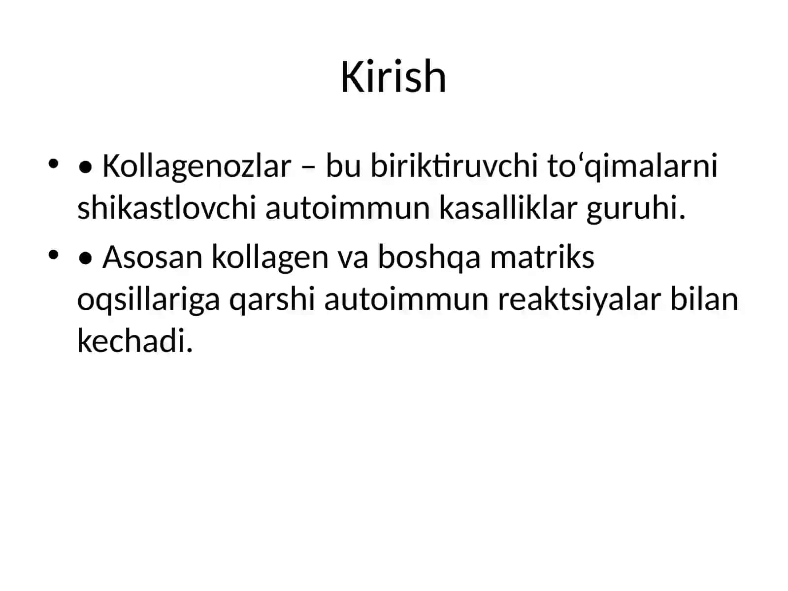 Kollagenozlar: Patogenezi va Tashxisi 2
