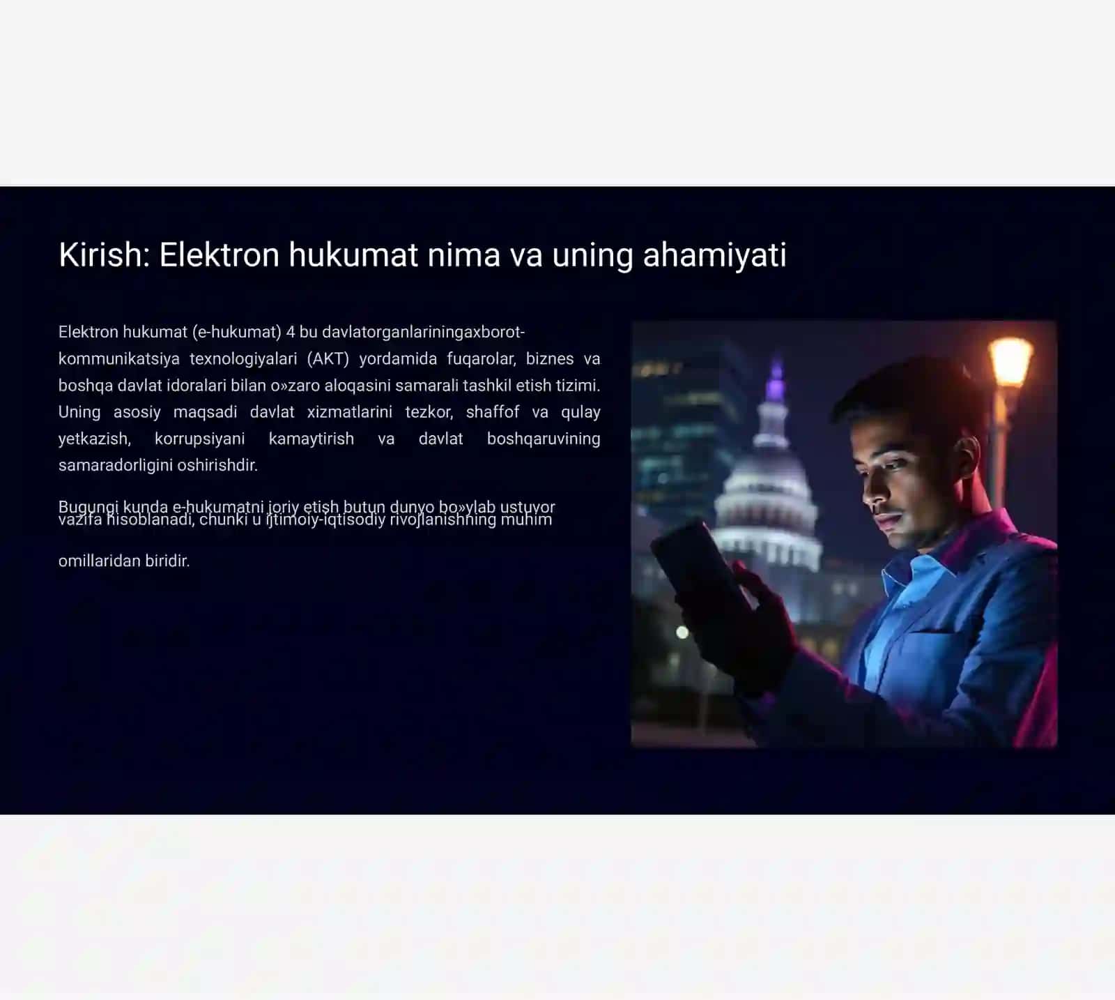 Elektron hukumatni joriy etish: Jahon tajribasi 2
