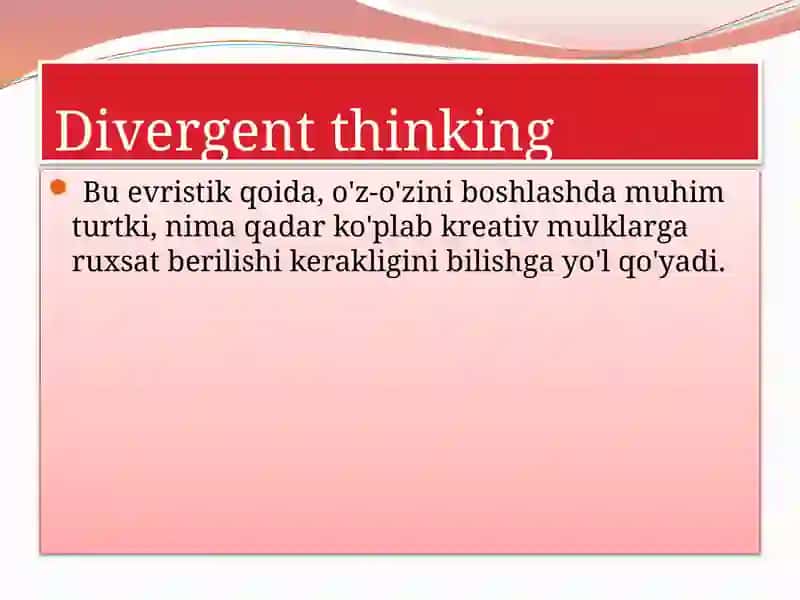 Kreativ fikrlashda evoristik qoidalarning turlari 2