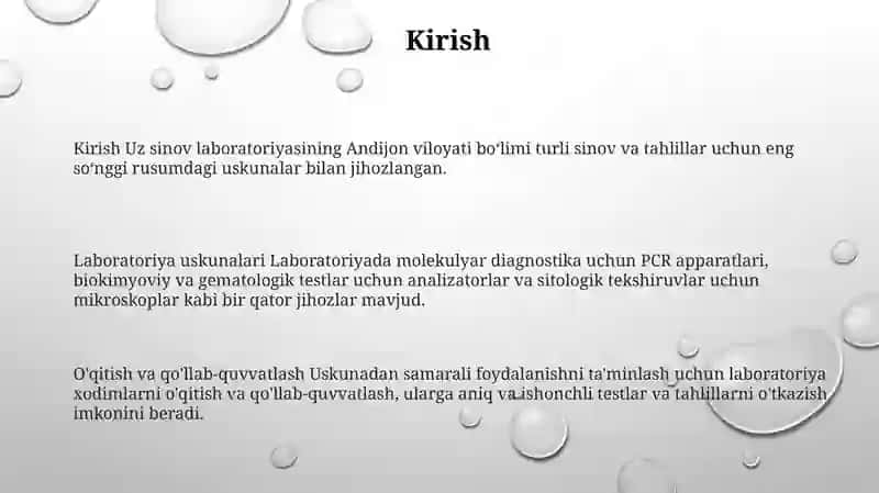 Uz Test Andijon Viloyati BoʻLimi Labaratoriya Uskunalari Bilan Tanishish 2