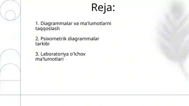 Psixrometrik jadval tarkibi tanishi va labaratoryada òlchanadigan malumotlar 2