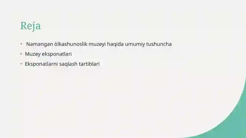 Namangan òlkashunoslik muzeyi haqida umumiy tushuncha 2