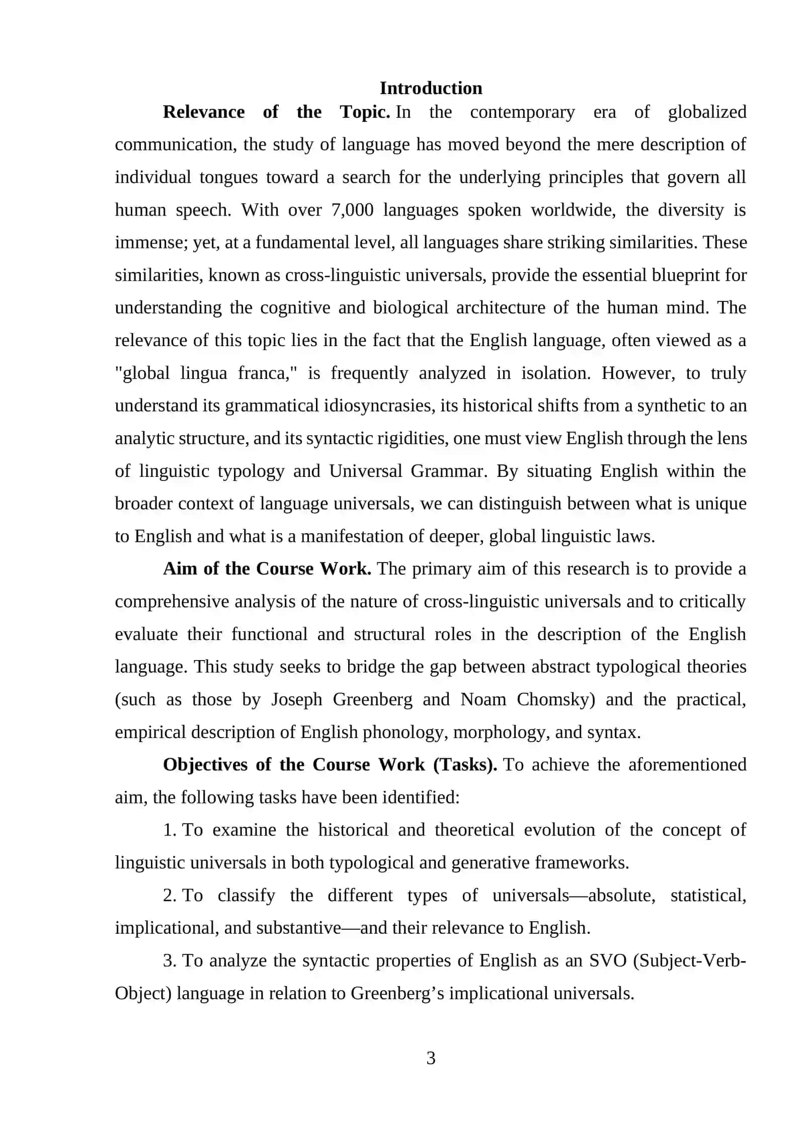 Cross-Linguistic Universals and Their Role in English Language Description 2