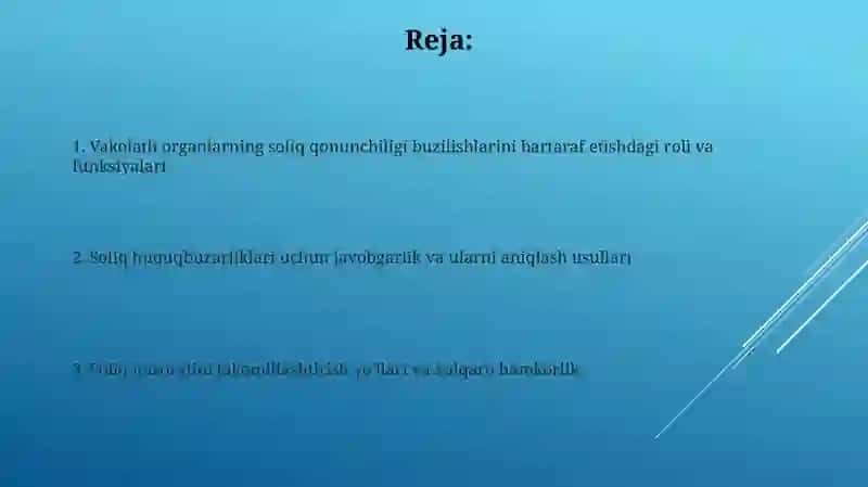 Vakolatli organlarning soliqqa oid qonun uzarliklarni bartaraf etishdagi roli 2